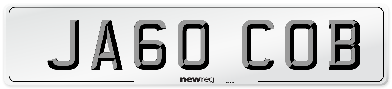 JA60 COB Number Plate from New Reg